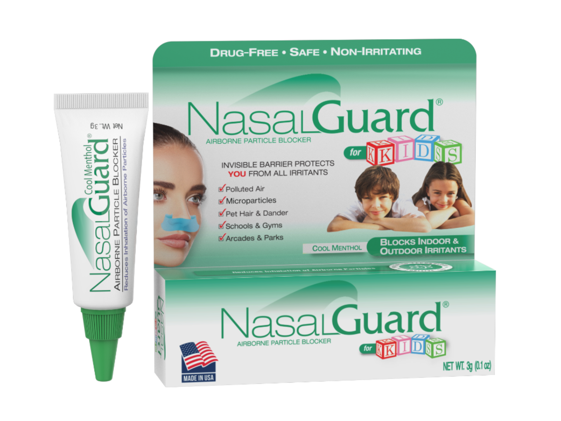 NasalGuard For Kids, Nasal Gel | Cool Menthol | 3g Tube